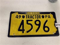 49 TRACTOR LICENSE PLATE