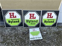 Highland seed signs - plastic and metal