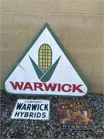 Warwick metal and wood signs