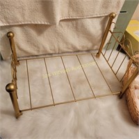 Metal Doll Bed and Wicker Cradle