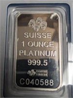 Platinum Pt999.5, 1 Ounce Suisse Bar