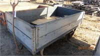 Industrial Cart, wood sides, steel wheels