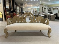 Heavy Carved 3 Seat Bed Bench-Beachstone