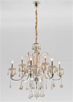 Hollywood Brush 9 light Silver Chandelier