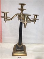 BLACK COLUMN CENTER 5 ARM CANDELABRA 17" H X 12"