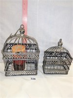 CAGE CANDLE HOLDERS 9" AND 12" H W/ 1 CANDLE