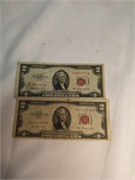 2 - 1953 Two Dollar Red Seals