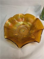 Northwood Ruffled Carnival Glass Bowl