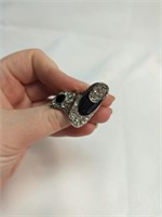 2 Black Onyx Rings Sizes 6 & 9