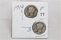 1916PS MERCURY DIMES