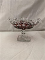 Westmoreland Glass Cranberry Dot Compote