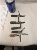 5 Barlow Knives as found