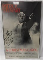Patrick Stewart Signed A Christmas Carol Poster