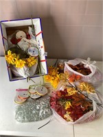 Fall Flowers, Ribbon & Glass Beads