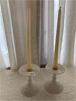 MILK GLASS CANDLE HOLDERS