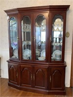 PA HOUSE CHERRY CHINA CABINET WITH BEVELED GLASS