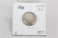1913 D Ty. 2 Nickel-G Key