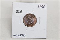 1906 Cent-MS62RB