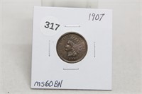 1907 Cent-MS60BN