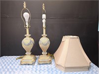2 Venetian Paint Look Table Lamps