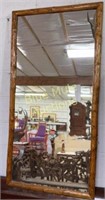 Log style framed mirror-52x26-mirror broke needs