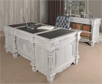 Mystique Gray Mahogany Monarch Executive Desk