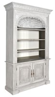 Mystique Gray Shell Library Bookcase