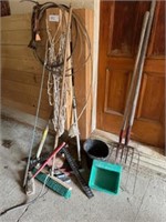 Misc Barn Tools Etc including hay forks,