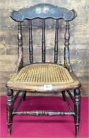 Folk Art cane bottom chair-28"tall