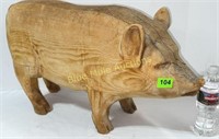 Wood carved pig