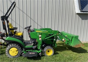 John Deere 1025R Tractor with Front Loader/Mower