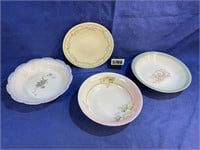 Floral Patterned Plate & Bowls