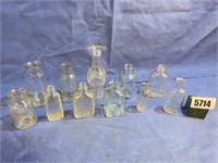 Vintage Glass Bottle Assortment, 3 3/8 to 6.75"T
