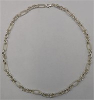 Signed Sterling Oval Chain Link Necklace 42g