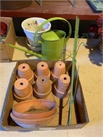 POTTERY PLANTERS, WATERING CAN, PLANT STAKE,