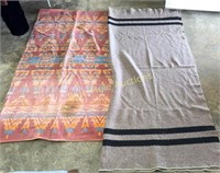 2 camp blankets-66x68 & 78x66 used
