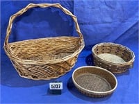Baskets, Large Flat Side & 2 Round,