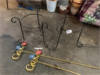IRON PLANT STANDS AND GROW GARDEN STAKES