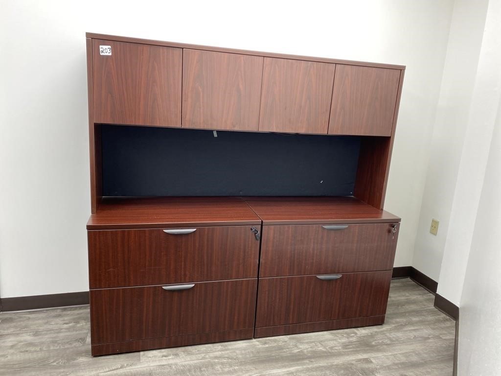 Credenza with 4 drawers and overhead