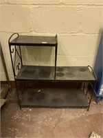 SMALL ASYMMETRICAL METAL SHELF, 25X10X24