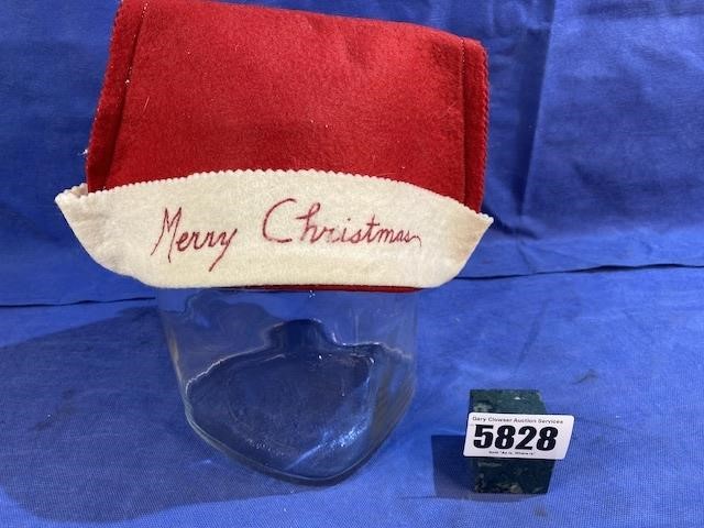 Vintage Felt Santa Hat w/Merry Christmas