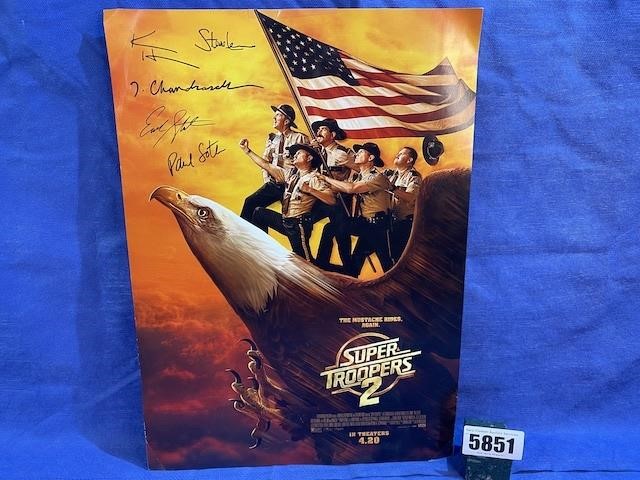 Autographed Poster Super Troopers 2, 13X18"