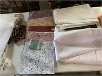LARGE FABRIC AND ACCENT SHEETS, WOOD BEADS ETC.