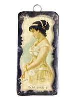 Vtg Mounted DUPLEX Corsets Trade Card Pendant