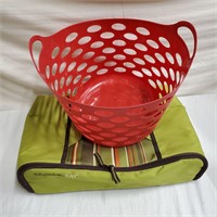 Rachel Ray casserole bag and red basket