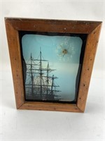 Vintage 1970s 3D Sailing Ship Maritime Silhouette