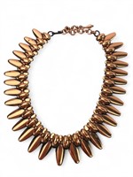 Mid-Century Copper Tone Nefertiti Choker Necklace