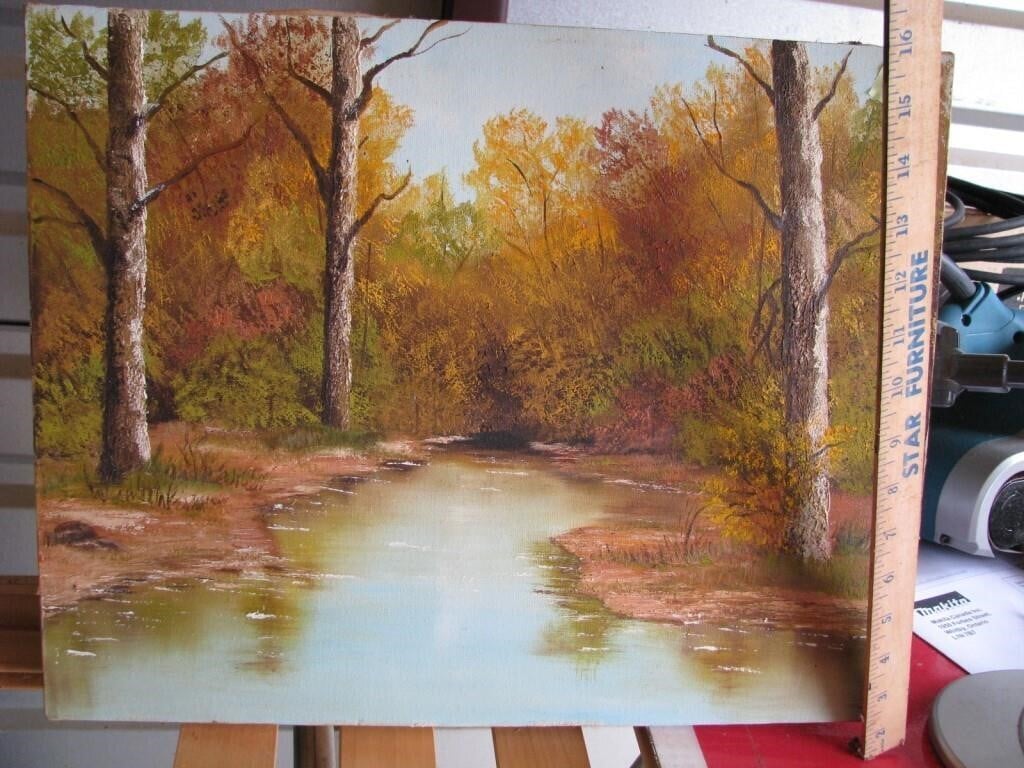Oil on canvas landscape picture