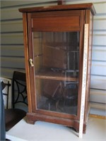 Antique, glassdoor front, oak cabinet