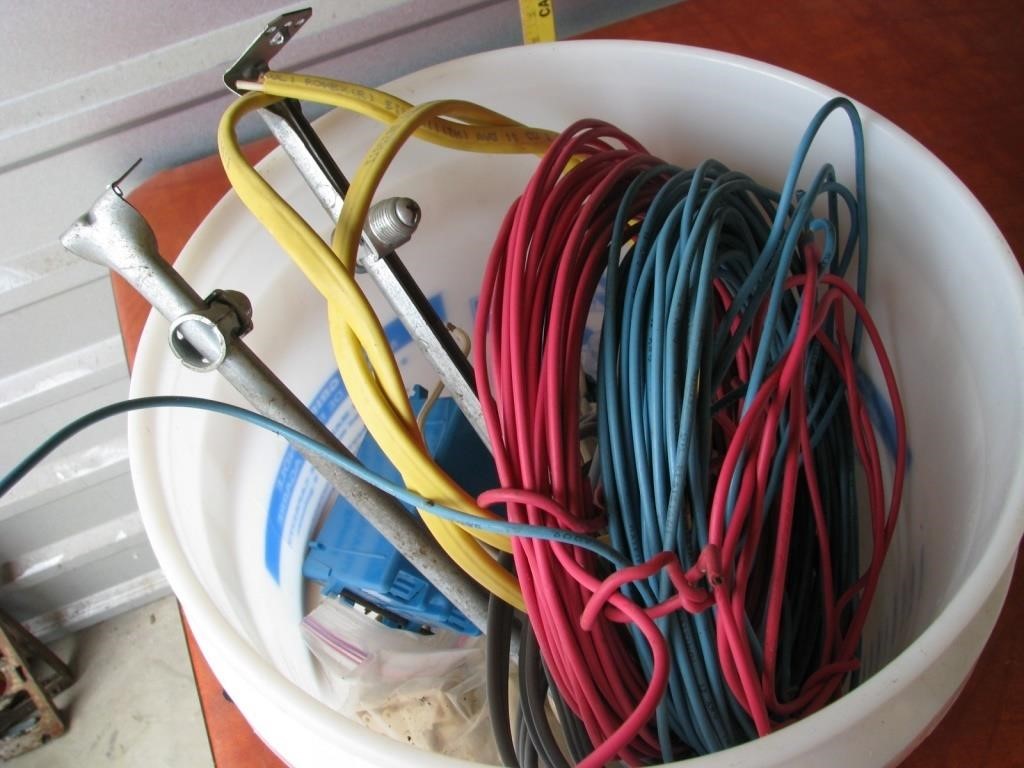 Bucket of misc wiring